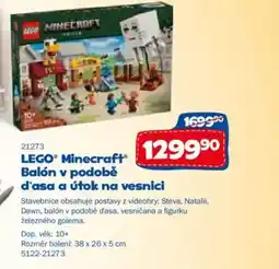 Sparkys LEGO® Minecraft® Balón v podobě d'asa a útok na vesnici nabídka