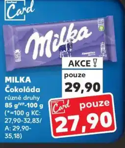 Kaufland MILKA Čokoláda nabídka