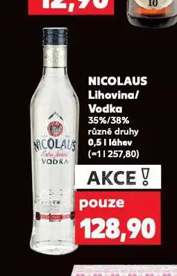Kaufland Nicolaus vodka nabídka
