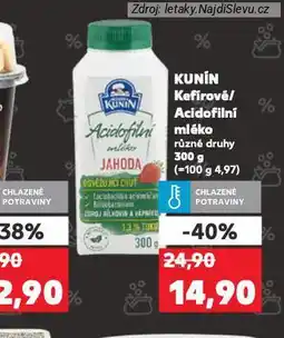 Kaufland Kunín acidofilní mléko nabídka