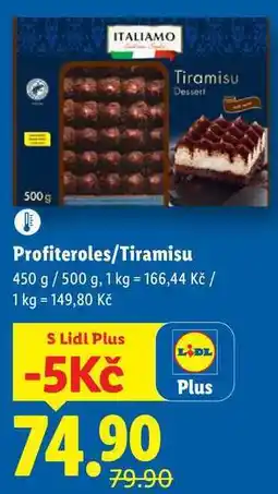 Lidl Profiteroles/Tiramisu, 450 g/500 g nabídka