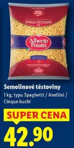 Lidl Semolinové těstoviny, 1 kg nabídka