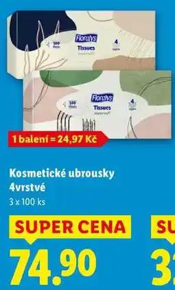 Lidl Kosmetické ubrousky 4vrstvé, 3x 100 ks nabídka