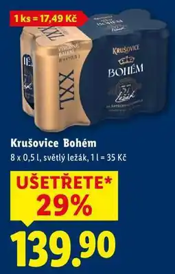 Lidl Krušovice Bohém, 8x 0,5 l nabídka