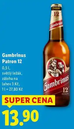 Lidl Gambrinus Patron 12, 0,5 l nabídka