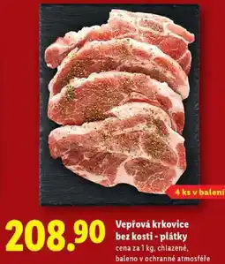 Lidl Vepřová krkovice bez kosti - plátky, cena za 1 kg nabídka