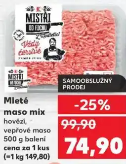 Kaufland Mleté maso mix hovězí, vepřové maso nabídka