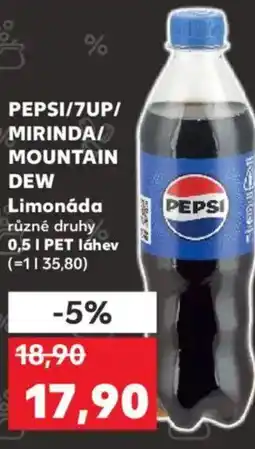 Kaufland PEPSI/7UP/ MIRINDA MOUNTAIN DEW Limonáda nabídka
