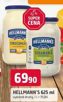 Trefa Hellmann's tatarská omáčka, majonéza 625ml, vybrané druhy nabídka