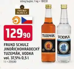 Trefa FRUKO SCHULZ JINDŘICHOHRADECKÝ TUZEMÁK, VODKA vol. 37,5% 0,5l nabídka