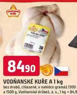 Trefa VODŇANSKÉ KUŘE A 1 kg bez drobů, chlazené, v nabídce gramáž 1300 a 1500 g nabídka