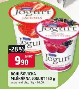 Trefa BOHUŠOVICKÁ MLÉKÁRNA JOGURT 150 g nabídka