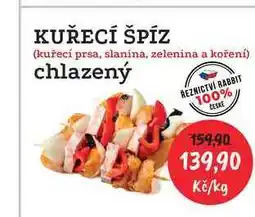 RABBIT řeznictví KUŘECÍ ŠPÍZ (kuřecí prsa, slanina, zelenina a koření) 1kg nabídka