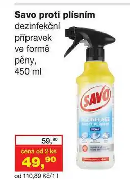 Ráj drogerie Savo proti plísním dezinfekční přípravek ve formě pěny, 450 ml nabídka