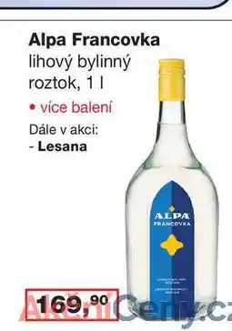 Ráj drogerie Alpa Francovka lihový bylinný roztok, 1l nabídka