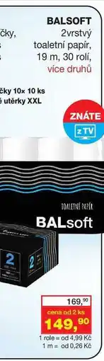Ráj drogerie BALSOFT 2vrstvý toaletní papír, 19 m, 30 rolí, více druhů nabídka