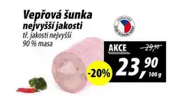 ZEMAN Vepřová šunka nejvyšší jakosti tř. jakosti nejvyšší 90% masa, 100 g nabídka