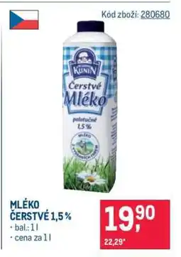 Makro Mléko čerstvé 1,5 % nabídka