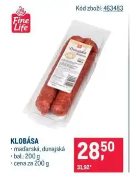 Makro klobása nabídka