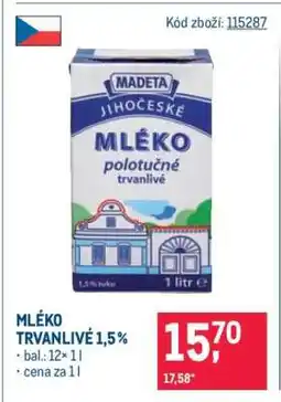 Makro Mléko trvanlivé 1,5 % nabídka