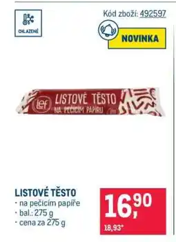 Makro Listové těsto nabídka