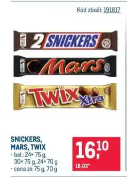 Makro Snickers, Mars, Twix nabídka