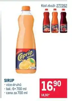 Makro Sirup nabídka