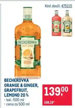 Makro BECHEROVKA ORANGE & GINGER, GRAPEFRUIT, LEMOND 20 % nabídka