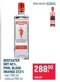 Makro BEEFEATER DRY 40 %, PINK, BLOOD ORANGE 37,5 % nabídka