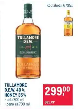 Makro TULLAMORE D.E.W. 40 %, HONEY 35 % nabídka