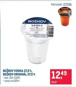 Makro Božkov Vodka 37,5 %, Božkov Originál 37,5 % nabídka