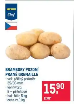 Makro BRAMBORY POZDNÍ PRANÉ GRENAILLE nabídka