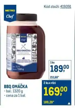 Makro BBQ omáčka nabídka