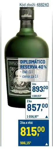 Makro DIPLOMÁTICO RESERVA 40 % nabídka