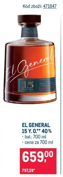 Makro EL GENERAL 15 Y.O.** 40% nabídka