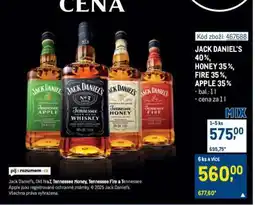 Makro JACK DANIEL'S 40 %, HONEY 35 %, FIRE 35 %, APPLE 35 % nabídka