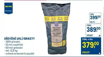 Makro Dřevěné uhlí, brikety nabídka