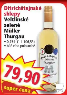 Norma Ditrichštejnské sklepy Veltlínské zelené Müller Thurgau nabídka