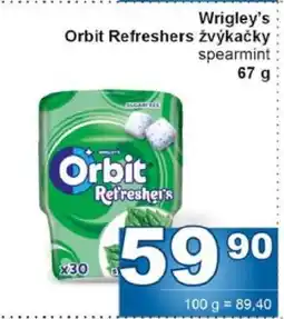 Jip Wrigley’s Orbit Refreshers žvýkačky nabídka