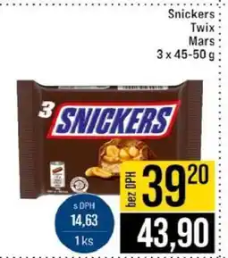 Jip Snickers, Twix, Mars nabídka