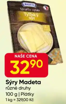Hruška Sýry Madeta nabídka
