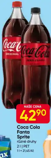 Hruška Coca Cola Fanta Sprite nabídka