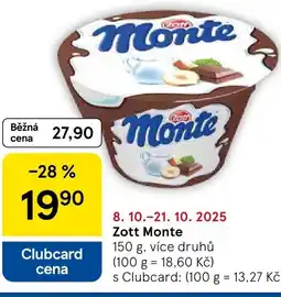 Tesco Zott Monte nabídka