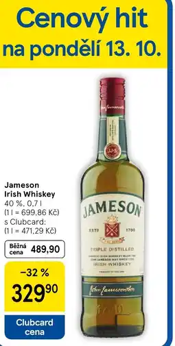 Tesco JAMESON Irish Whiskey nabídka