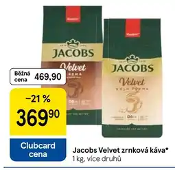 Tesco JACOBS Velvet zrnková káva nabídka