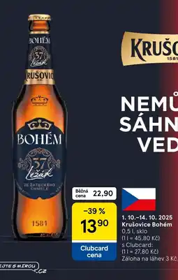 Tesco Krušovice Bohém nabídka