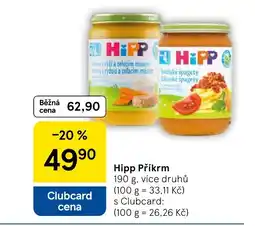 Tesco HIPP Příkrm nabídka