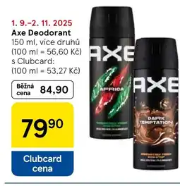 Tesco AXE Deodorant nabídka