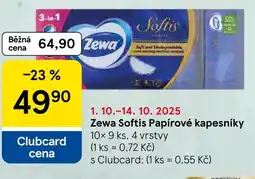 Tesco Zewa Softis Papírové kapesníky nabídka