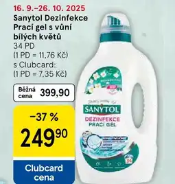 Tesco SANYTOL Dezinfekce Prací gel s vůní bílých květů nabídka